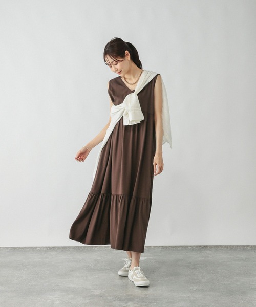 GLOBAL WORK リラックス ノースリーブワンピースインナースリップ付 GLOBAL WORK リラックス ノースリーブワンピースインナー