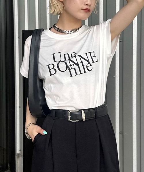 tシャツ シルケットコクーンロゴT レディース