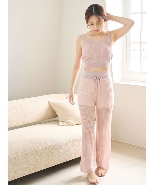 SNIDEL HOME パジャマ ルームウェア シアーロングパンツ レディース