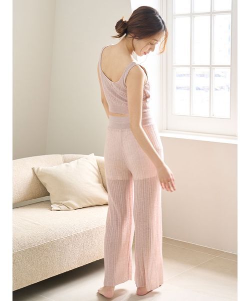 SNIDEL HOME パジャマ ルームウェア シアーロングパンツ レディース