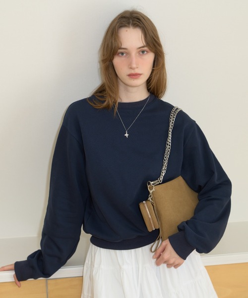 GIUNON トレーナー スウェット embroidery loose sweat tops / エン