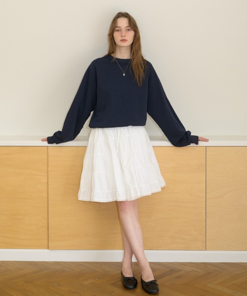 トレーナー スウェット embroidery loose sweat tops / エンブロイダリールーズスウェットトップス レディース