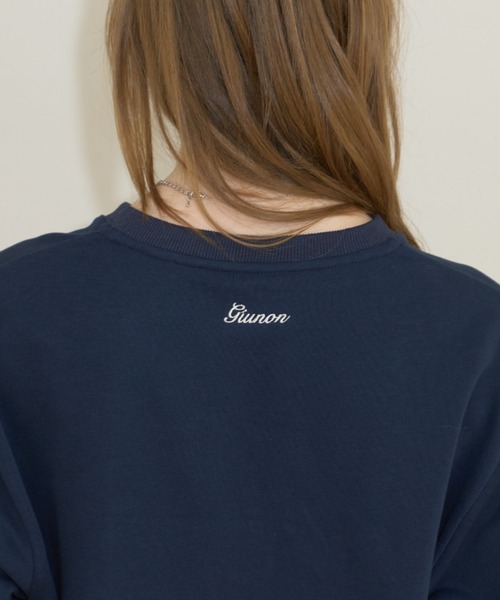 GIUNON トレーナー スウェット embroidery loose sweat tops / エン