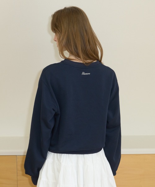 GIUNON トレーナー スウェット embroidery loose sweat tops / エン