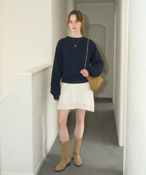 トレーナー スウェット embroidery loose sweat tops / エンブロイダリールーズスウェットトップス レディース