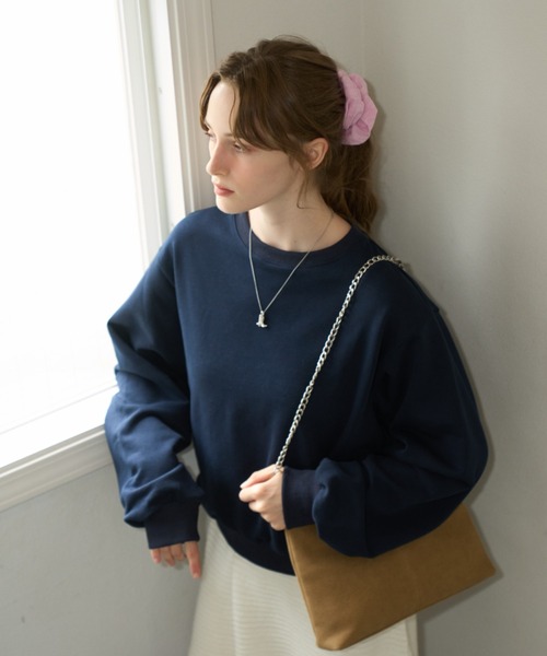 トレーナー スウェット embroidery loose sweat tops / エンブロイダリールーズスウェットトップス レディース