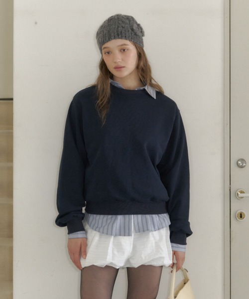 GIUNON トレーナー スウェット embroidery loose sweat tops / エン