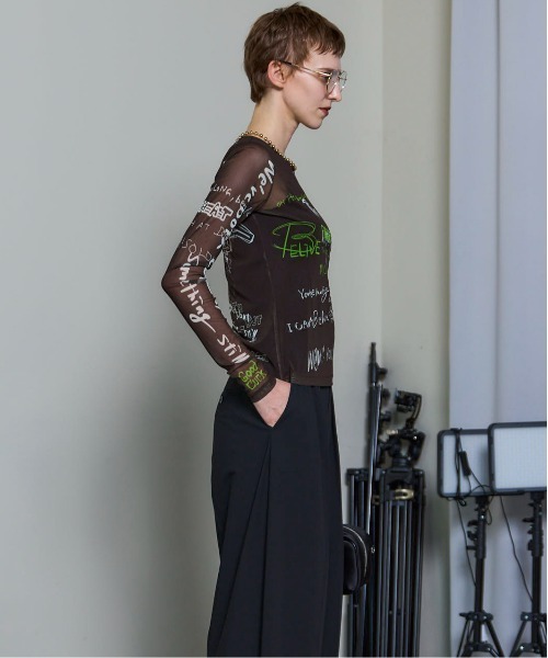 MAISON SPECIAL tシャツ 「PRE-ORDER」Hand Writing Mesh Tops