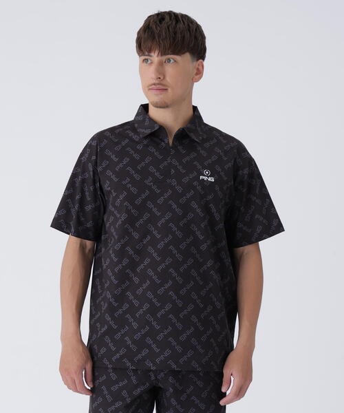 PING（ピン） シャツ 「PING APPAREL」ドットメッシュハーフジップ