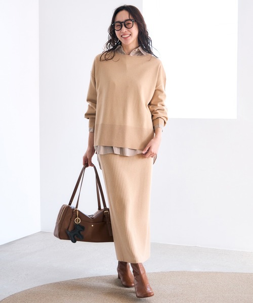 Elura（エルーラ） ニット セーター 毛玉しらずボートプルオーバー 
