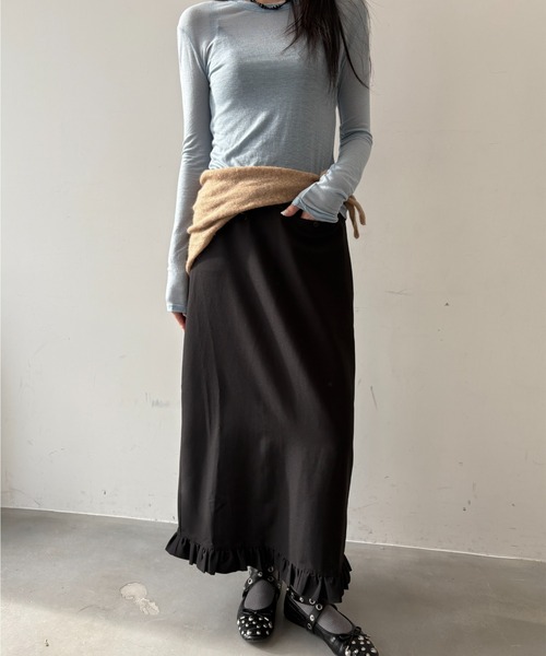 thinkto スカート 「thinkto」フロントポケットフリルスカート