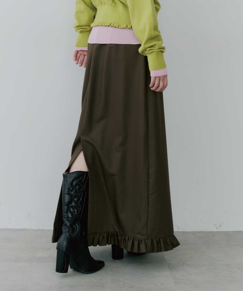 thinkto スカート 「thinkto」フロントポケットフリルスカート