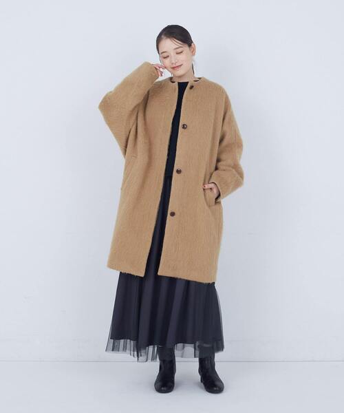 美品✨アデュートリステス 近年モデル フード付 ウール コート ゆったり 大きめ ADIEU TRISTESSE（アデュートリステス） コート アウター ノーカラー