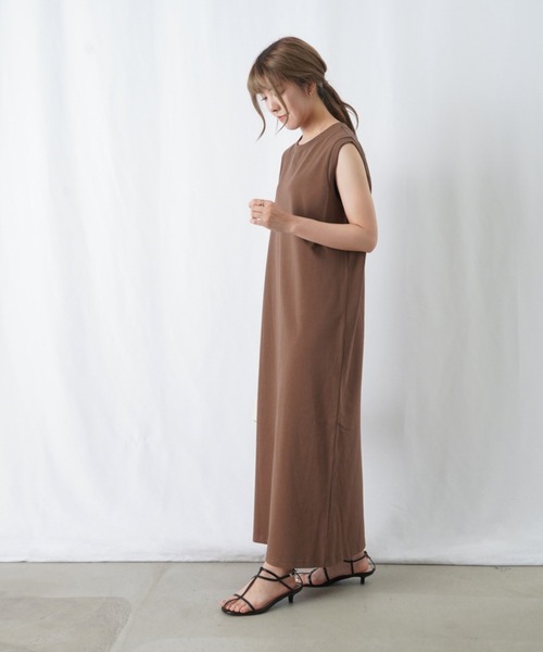 「LUCA/LADY LUCK LUCA」 ノースリーブワンピース FREE ブラウン レディース_画像7