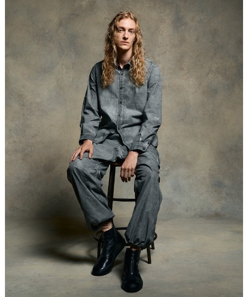 メンズ　wjk ダブルジェーケー　シャツ　レギュラーカラー　シワ加工　黒　S wjk シャツ dyed regular shirt メンズ : ZOZOTOWN Yahoo!店 - 通販