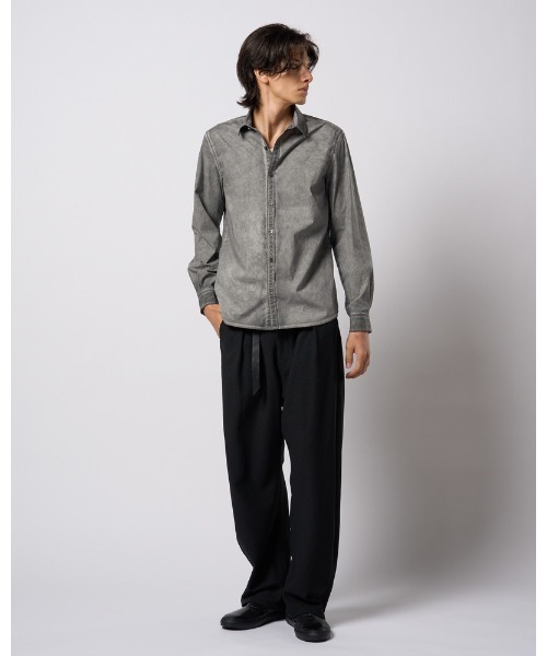 メンズ　wjk ダブルジェーケー　シャツ　レギュラーカラー　シワ加工　黒　S wjk シャツ dyed regular shirt メンズ : ZOZOTOWN Yahoo!店 - 通販