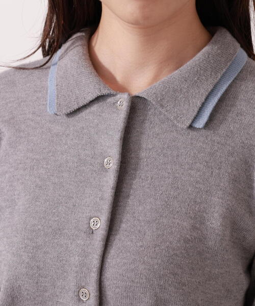 プロポーション ボディドレッシング＜ウォッシャブル＞ポロレイヤード風ニット PROPORTION BODY DRESSING（プロポーションボディドレッシング