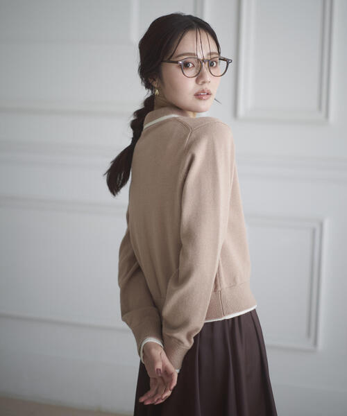 プロポーション ボディドレッシング＜ウォッシャブル＞ポロレイヤード風ニット PROPORTION BODY DRESSING（プロポーションボディドレッシング