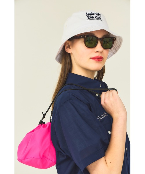 「PARROTT CANVAS」 半袖シャツ ONE SIZE ネイビー レディース_画像4