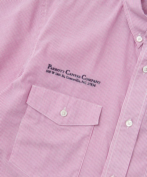 「PARROTT CANVAS」 半袖シャツ ONE SIZE ネイビー レディース_画像6