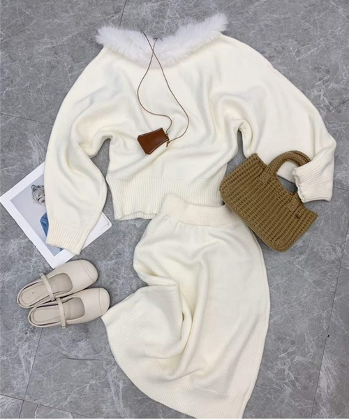 ファー付きニットセットアップ レディース : ZOZOTOWN Yahoo!店 - 通販