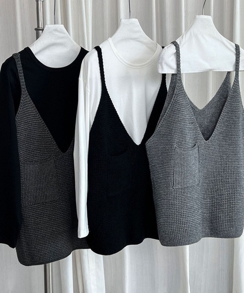 CADBURY（キャドバリー） ベスト ジレ 深Vネックニットキャミソール