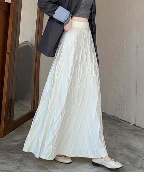 emi+ スカート 幾何柄ジャガードニットスカート : ZOZOTOWN Yahoo!店