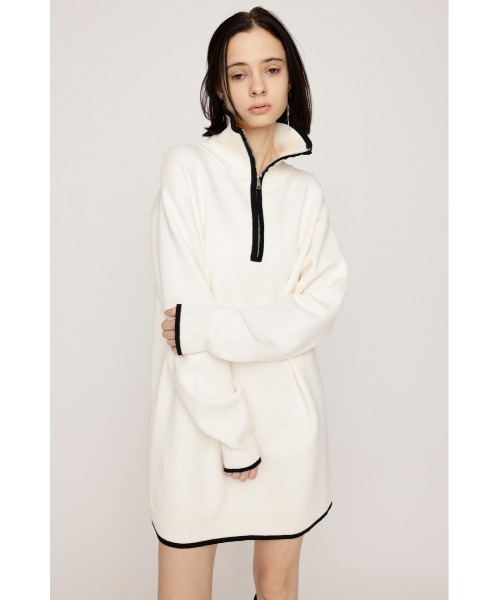 SLY（スライ） ワンピース HALF ZIP HN KNIT S/OP ハーフジップ