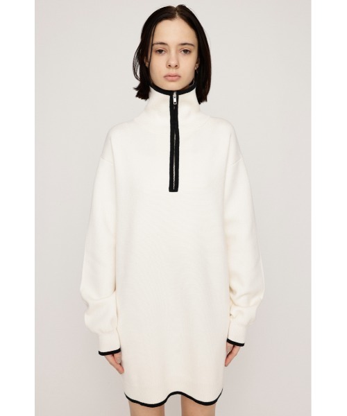 SLY（スライ） ワンピース HALF ZIP HN KNIT S/OP ハーフジップ