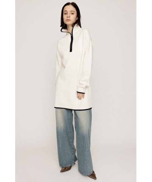 SLY（スライ） ワンピース HALF ZIP HN KNIT S/OP ハーフジップ