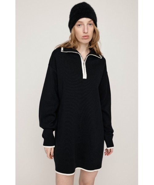 SLY（スライ） ワンピース HALF ZIP HN KNIT S/OP ハーフジップ