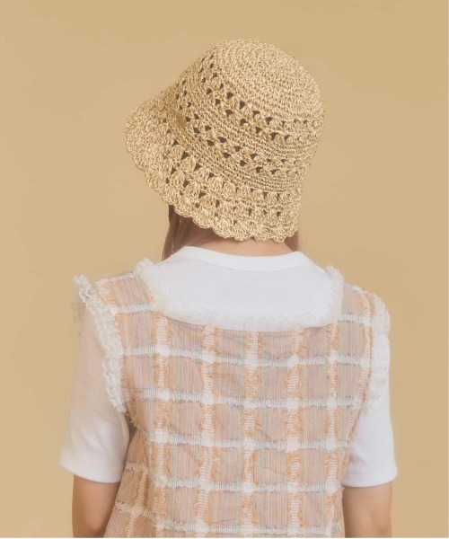 「kaorinomori」 ストローハット M/57.5cm ベージュ レディース_画像6