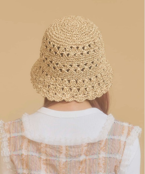 「kaorinomori」 ストローハット M/57.5cm ベージュ レディース_画像7