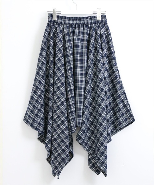 STAY MOTION スカート 「WEB限定」アシンメトリーフリルチェック柄