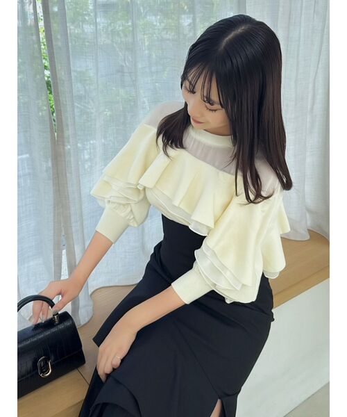 dazzlin（ダズリン） ニット セーター ヨークシアーフリルニット