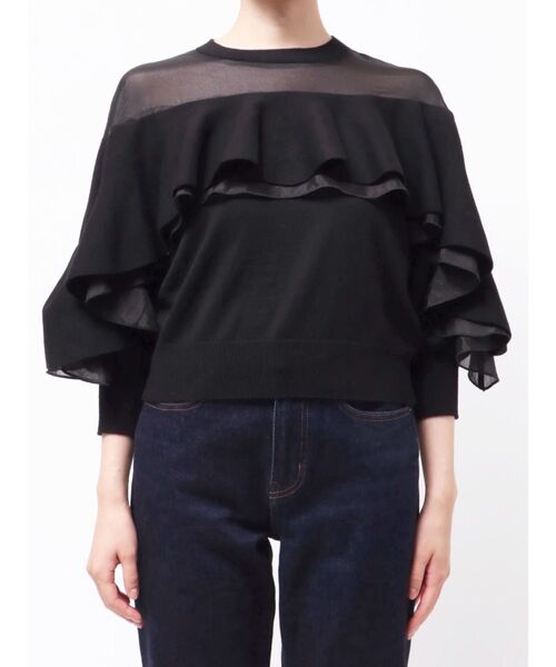 dazzlin（ダズリン） ニット セーター ヨークシアーフリルニット