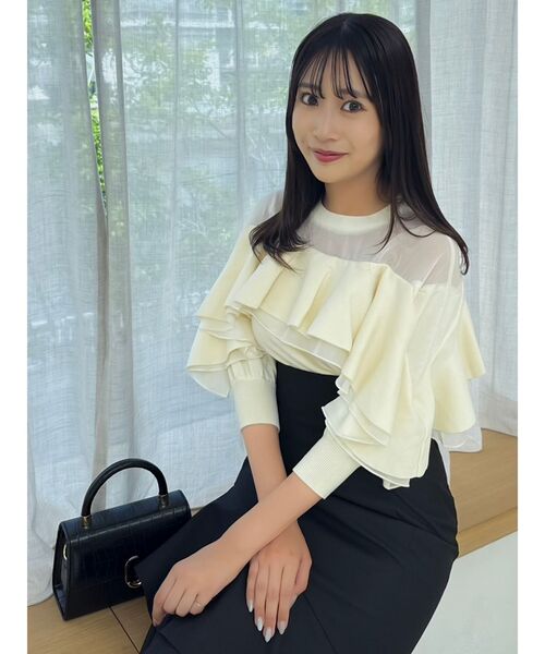 dazzlin（ダズリン） ニット セーター ヨークシアーフリルニット