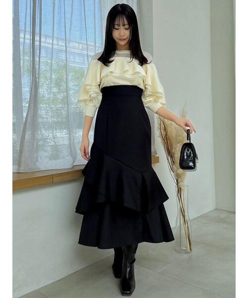 り出品 dazzlin（ダズリン） ニット セーター ヨークシアーフリルニット