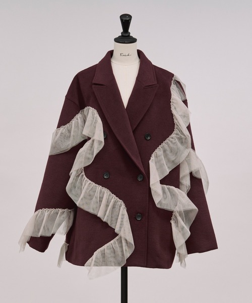 Ezick コート チェスターコート nuance tulle coat ニュアンスチュール