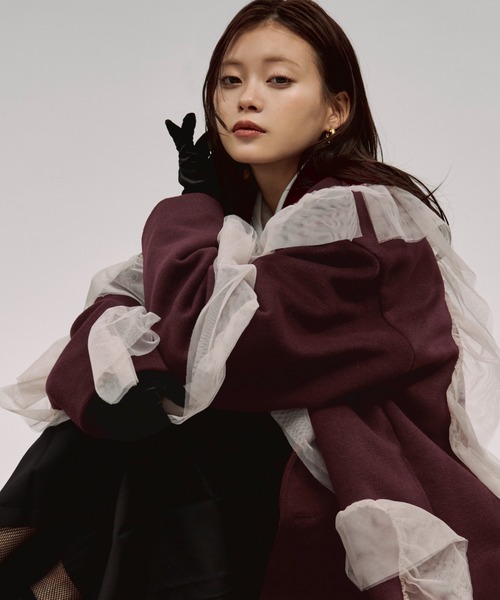 Ezick コート チェスターコート nuance tulle coat ニュアンスチュール