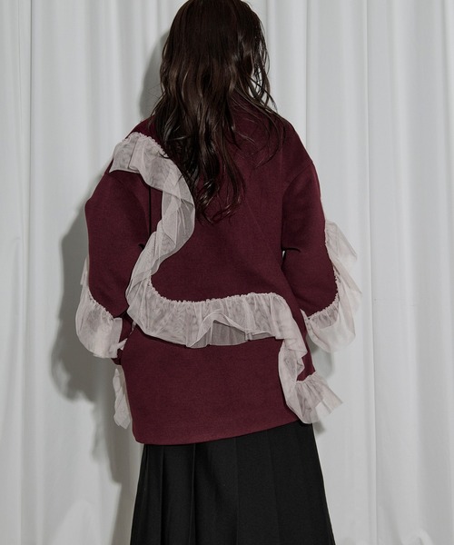 Ezick コート チェスターコート nuance tulle coat ニュアンスチュール