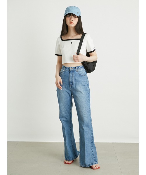 「LILY BROWN」 半袖カットソー FREE ブルー レディース_画像2