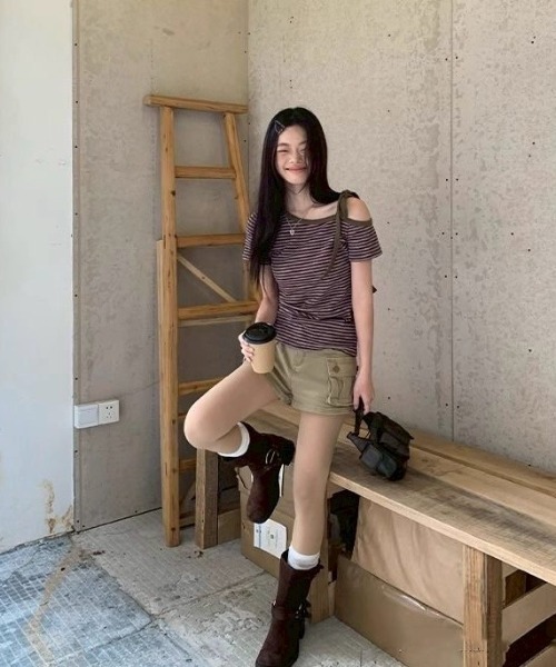 「almo」 半袖Tシャツ MEDIUM パープル レディース_画像4