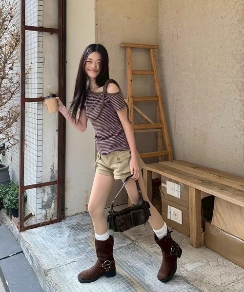 「almo」 半袖Tシャツ MEDIUM パープル レディース_画像6