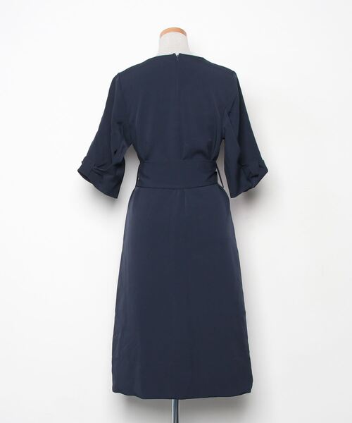 「DRESS STAR」 半袖ワンピース S ネイビー レディース_画像2
