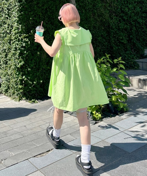 「w closet」 半袖ワンピース FREE パープル レディース_画像4