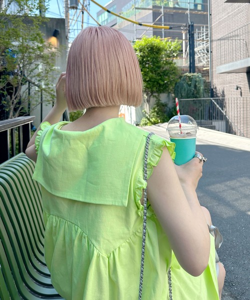 「w closet」 半袖ワンピース FREE パープル レディース_画像8