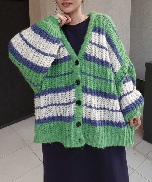 「CORNERS」 「lupilien」ニットカーディガン FREE ブラウン レディース_画像6