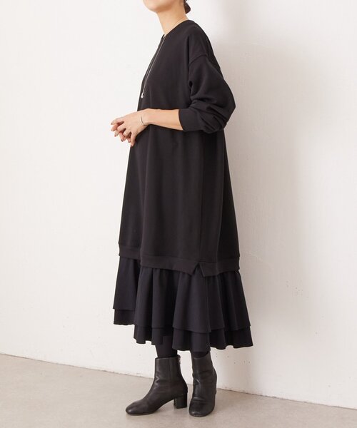 BEARDSLEY（ビアズリー） ワンピース 裾フリル裏毛ワンピース