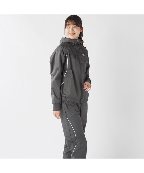 FILA撥水加工 グレー レインウェア Lサイズ FILA（フィラ） ブルゾン アウター スポーツ ライトリップ フリース